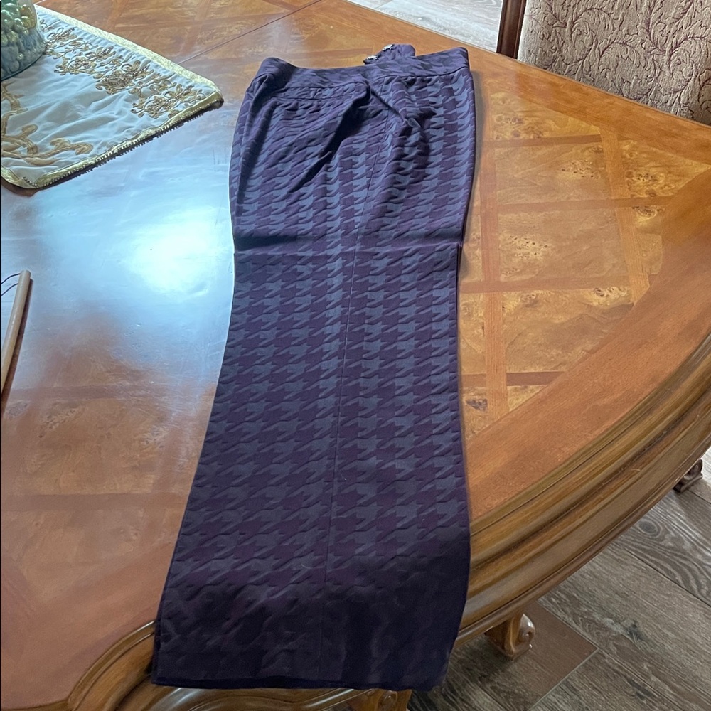 Etcetera Dark Purple Houndstooth Boot Cut Slacks